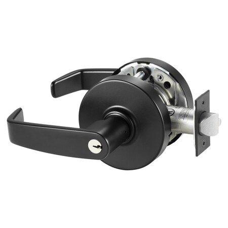 Sargent Grade 1 Entrance or Office Cylindrical Lock, L Lever, Conventional Cylinder, Black Suede Powder Coat 28-10G05 LL BSP